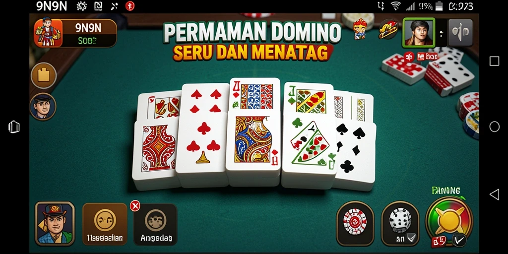 Tangkapan layar dari permainan domino yang mendebarkan di 9N9N.