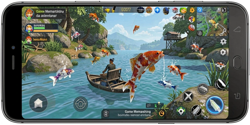 Tangkapan ikan yang memukau dalam gameplay C0077.