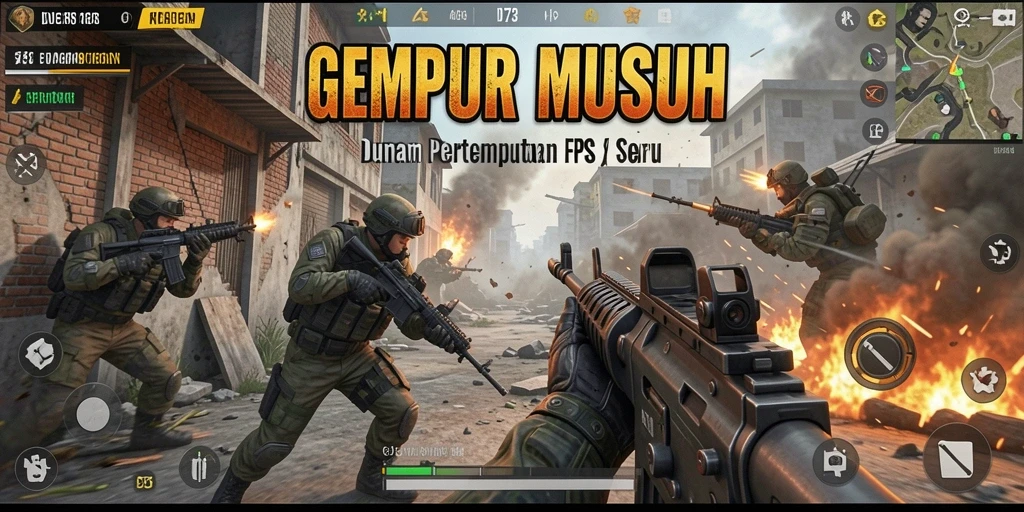 Tampilan gameplay D73 dengan aksi pertempuran yang intens.