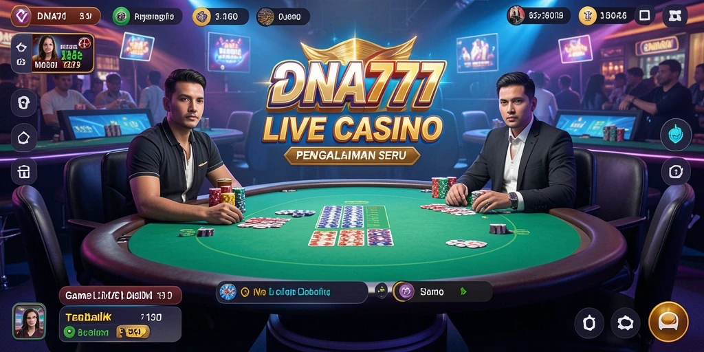 Menampilkan dealer profesional dalam suasana Live Casino yang nyata.