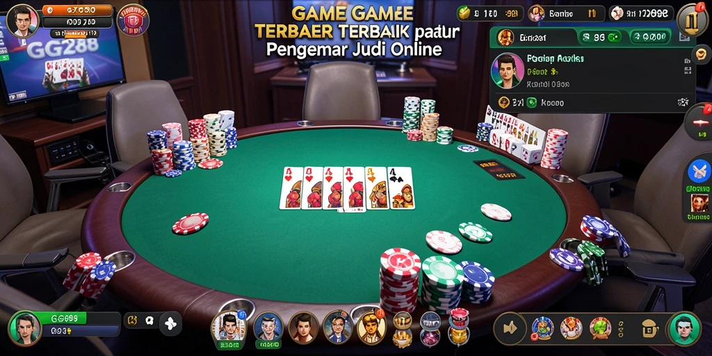 Screenshot utama GG288 menampilkan gameplay Poker yang seru dan interaktif.