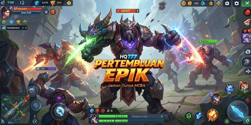 Gameplay seru dalam pertempuran tim MOBA yang menegangkan.