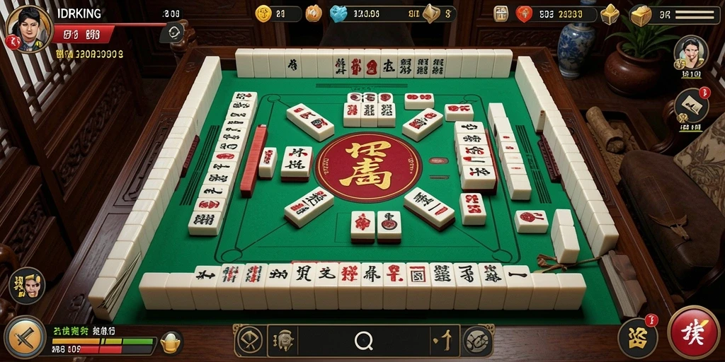 Tampilan gameplay seru dari IDRKING yang menantang pemain Mahjong.