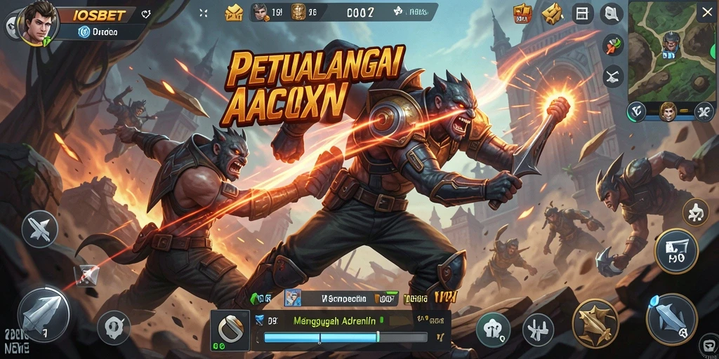 Tampilan aksi intens dalam IOSBET saat melawan musuh.