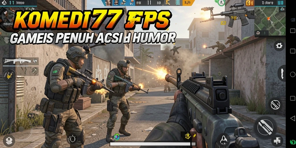 Tampilan gameplay KOMEDI77 yang penuh aksi dan humor.