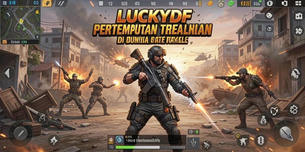 Tangkapan layar gameplay LUCKYDF menampilkan pertempuran yang seru dan intens.