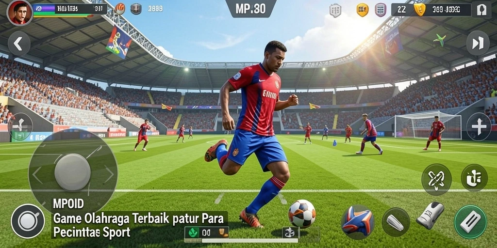 Screenshot MPOID menampilkan aksi seru dalam gameplay olahraga.