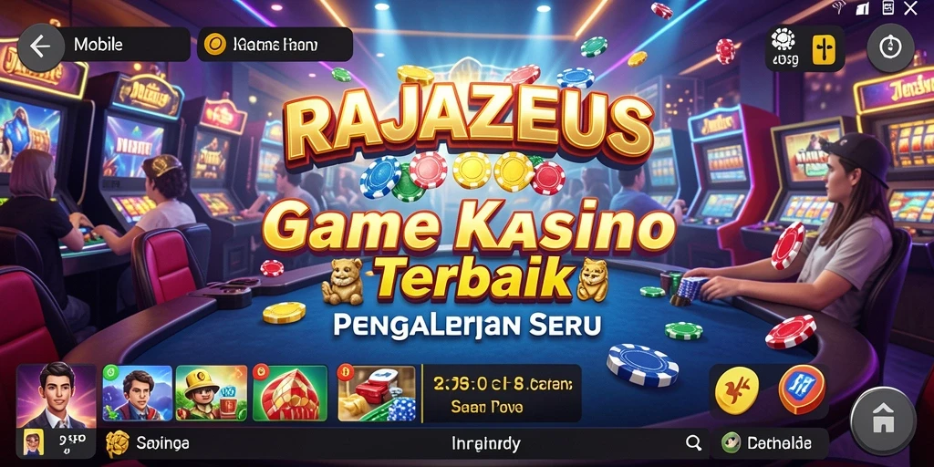 Tampilan gameplay menarik dari RAJAZEUS yang diwarnai dengan keseruan Kasino.