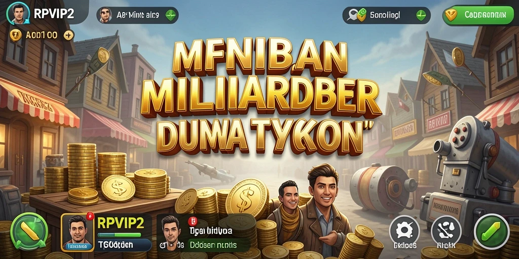 Gameplay RPVIP2 yang menampilkan pengelolaan bisnis yang seru.