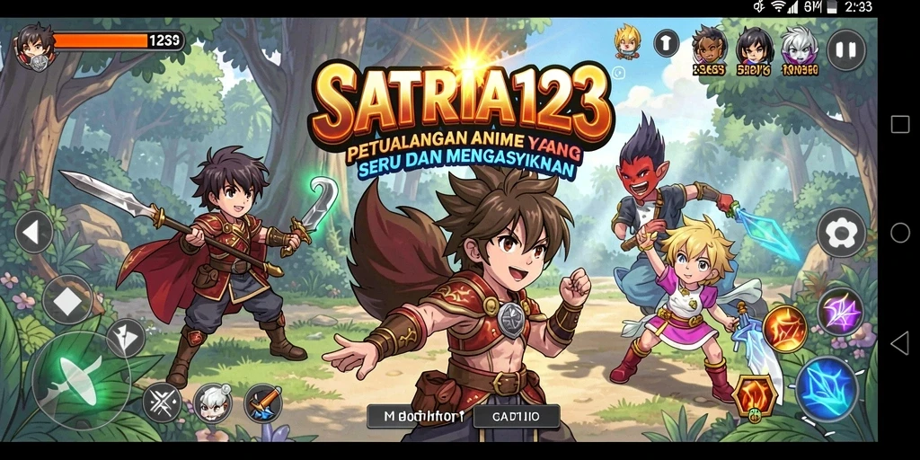 Screenshot gameplay yang menampilkan aksi seru para karakter Anime.