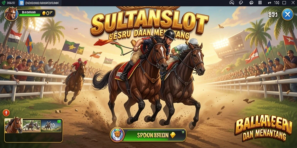 Tampilan gameplay menegangkan dari SULTANSLOT saat balapan.