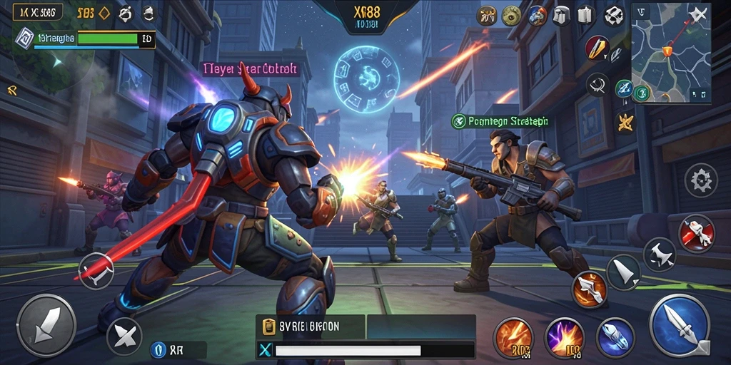 Screenshot gameplay <strong>XR88</strong> menampilkan pertempuran strategi yang intens.