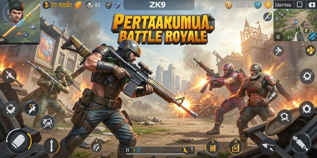 Gameplay seru ZK9 dalam pertempuran Battle Royale.